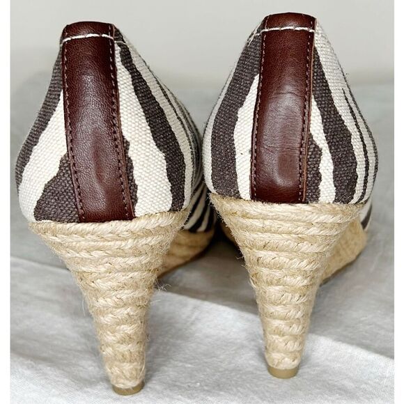 Michael Michael Kors Women's Zebra Print Wedge Platform Espadrilles Nwt Size 7.5 - Picture 4 of 5